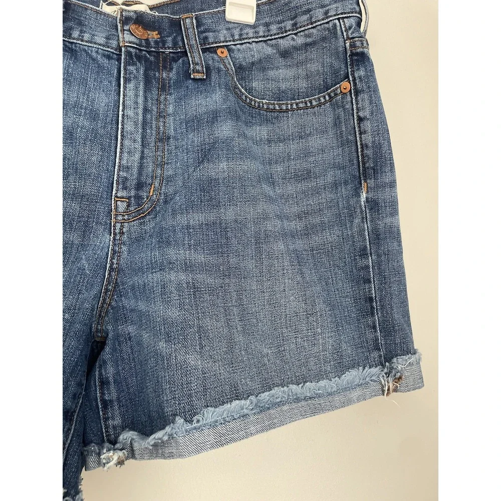 Madewell Women 31 Cut-Off Denim Shorts‎ 4 inch Mid Rise Medium Wash Cotton